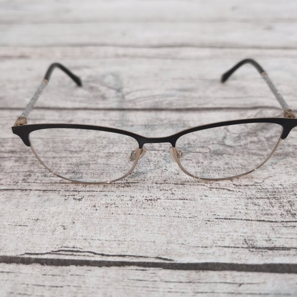 Jimmy Choo Black & Gold Eyeglasses – Women's Designer Frame Made in Italy